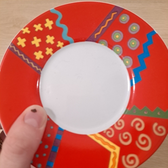 Vintags Riviera Van Beers Signature White Red Mini Art Deco Little Plate Decor - Picture 2 of 4